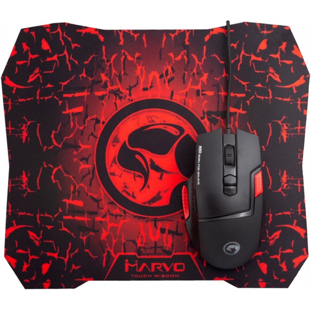 Combo Mouse+Pad MARVO M355+G1P 6400 DPI 9 BOTONES