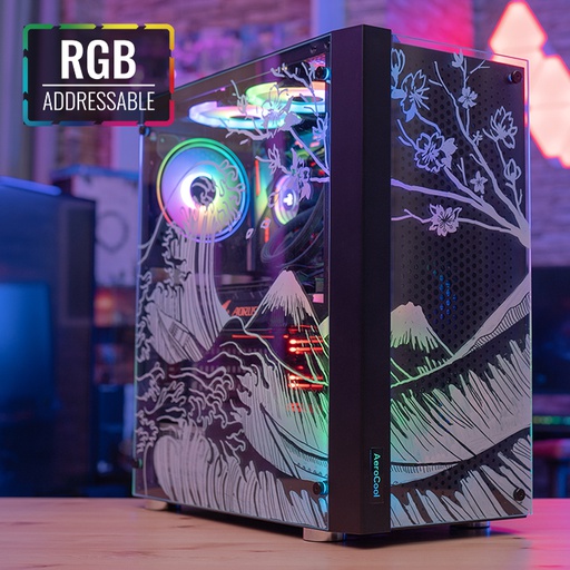 GABINETE AEROCOOL SKRIBBLE-G-BK (PODES DIBUJARLO) RGB