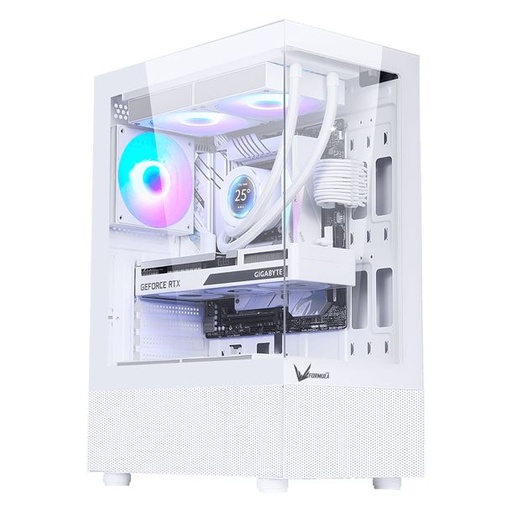 GABINETE GAMER FORMULA V CRYSTAL Z1+WHITE (3 COOLERS RGB)