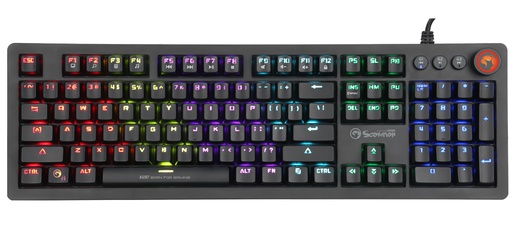 TECLADO GAMING MECANICO MARVO KG917 ILUMINADO RGB BLUE SWITCH FULL USB