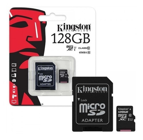 MICRO SD KINGSTON 128GB C/ADAPTADOR CLASE 10 UHS-I